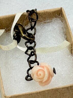 light Pink Rose Pendant Necklace.